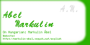 abel markulin business card